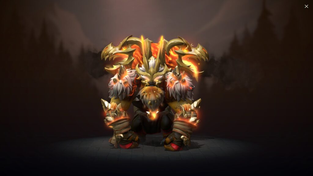 Earthshaker Hero with Burning Cosmetic Set in Dota 2