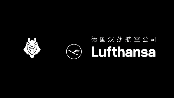 G2 Esports Lufthansa airline partnership announcement featuring brand logos