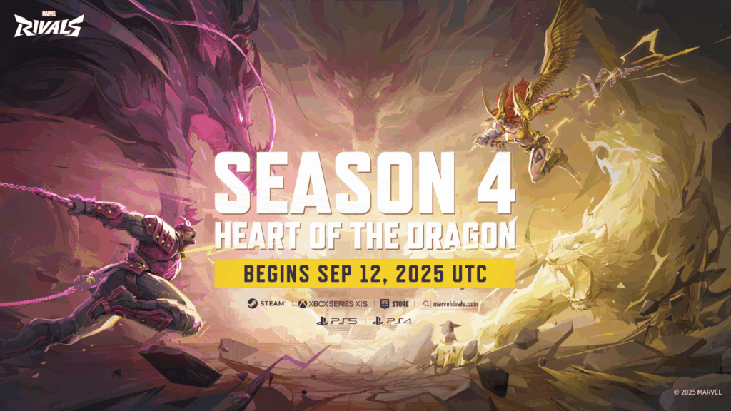 Marvel Rivals Season 4 Heart of the Dragon featuring Daredevil and Angela in K'un-Lun: Heart of Heaven