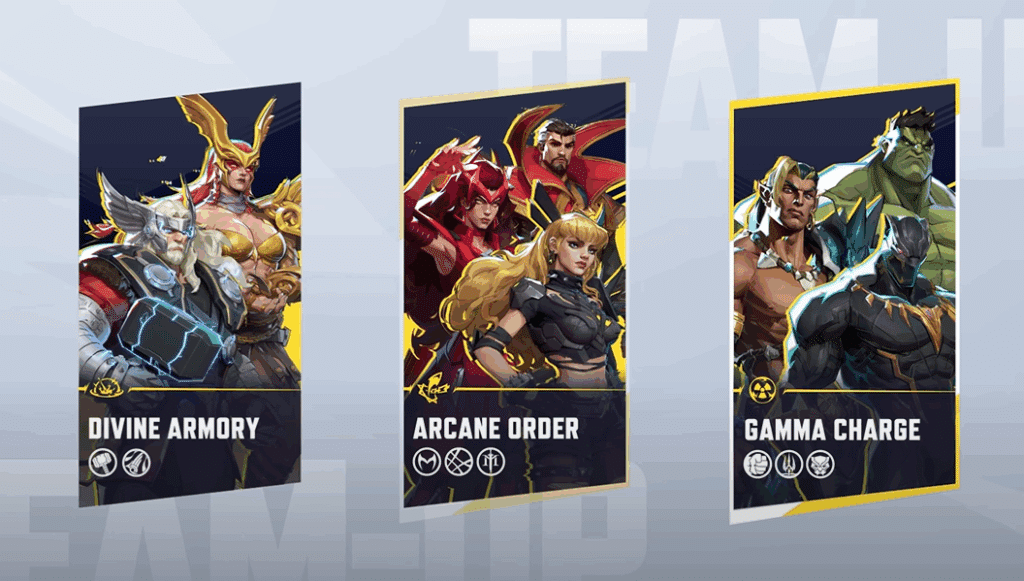 Marvel Rivals Season 4 Team-Up changes, featuring Divine Armory, Arcane Order, Gamma Charge