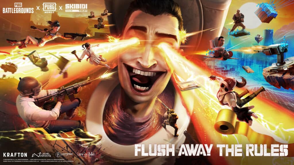 PUBG Mobile and PUBG Battlegrounds collaborate with Skibidi Toilet graphic