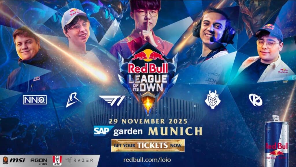Red Bull League of Its Own 2025 promotional image showing the event logo and vibrant colors.