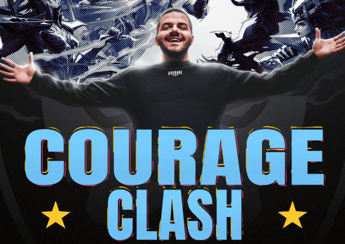 CouRageJD e personagens de Marvel Rivals, representando o torneio The CouRage Clash