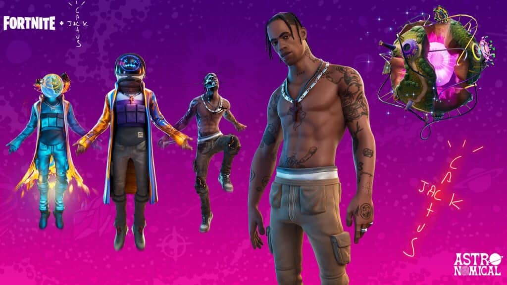 Fortnite Travis Scott Astronomical event skins