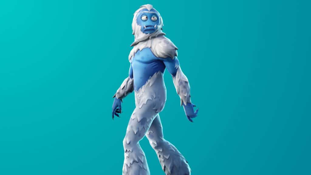 Trog Fortnite Skin menampilkan karakter Yeti biru konyol.