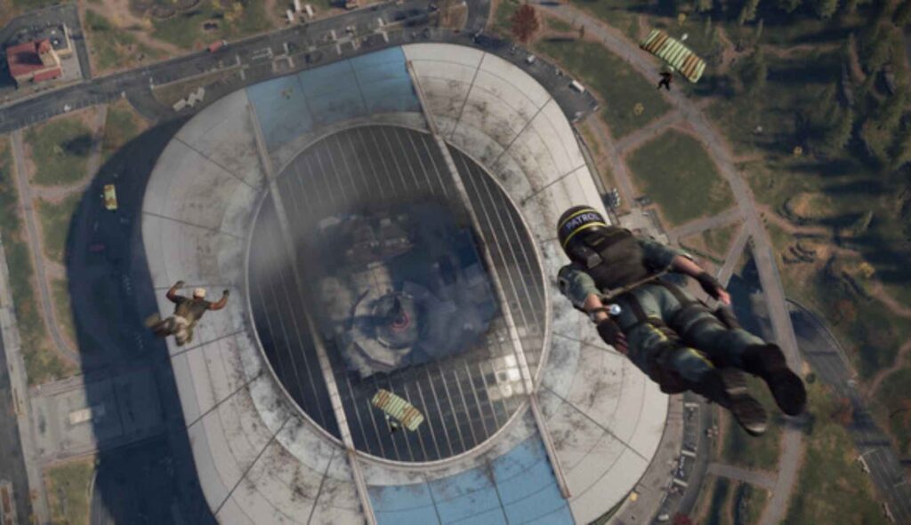 Call of Duty: Warzone Players in Paratroidism al Vardansk Stadium