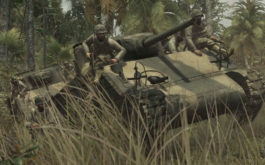 Call of Duty: World at War Soldiers with Tank nei dintorni della giungla del Pacifico