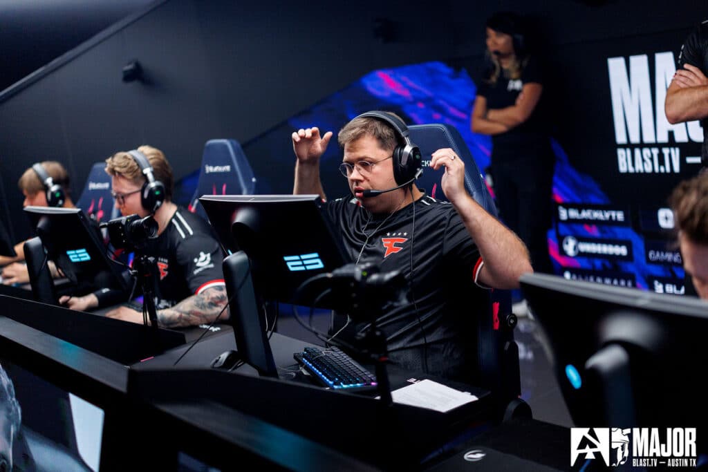 Image of Counter-Strike 2 player Karrigan competing for FaZe Clan at BLAST Austin Major