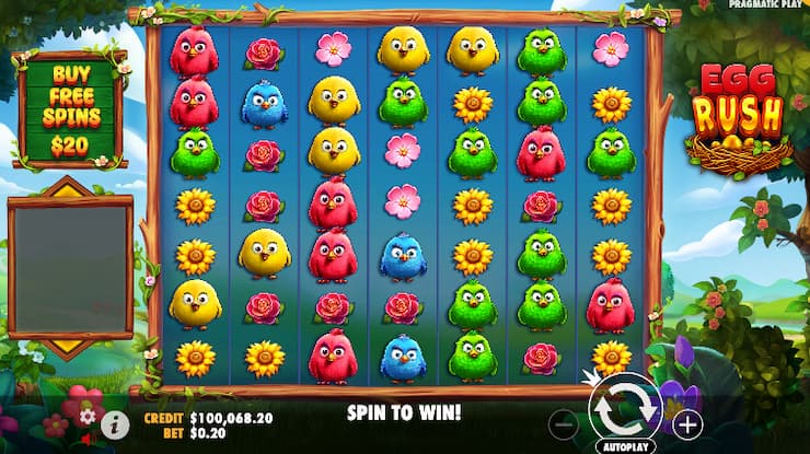 Egg Rush cluster pays online slot machine