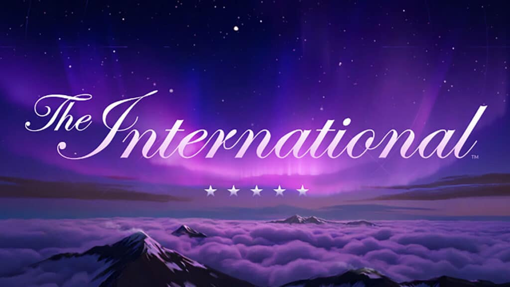 Image of The International 2025 logo on a purple background.
