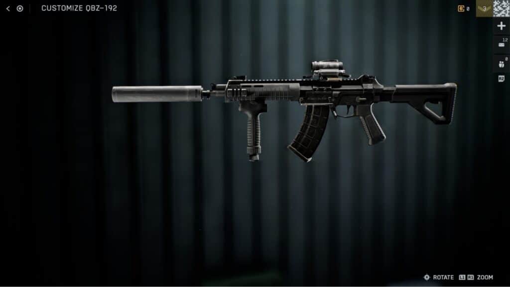 A screenshot from BF 6 with QBZ-192