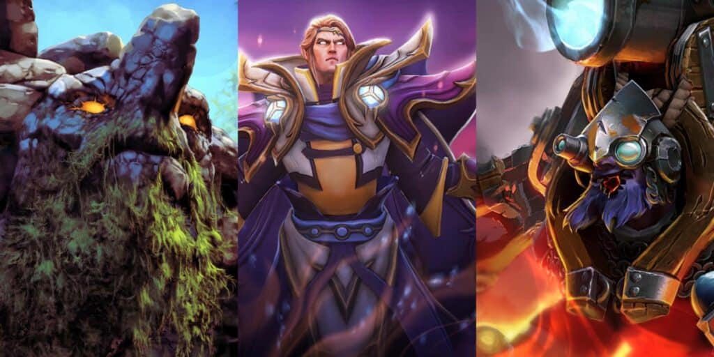 Mixed collage shows three Dota 2 characters