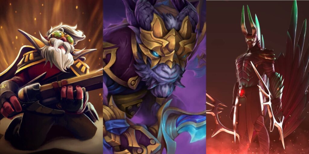 A triptych of Dota 2 characters