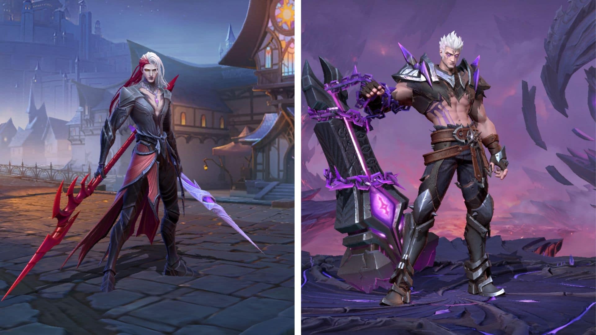 Split image of Arlott and Phoveus from MLBB