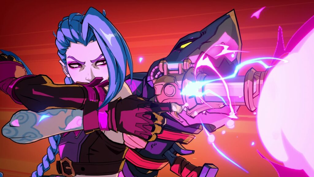 Jinx fires her weapon in 2XKO