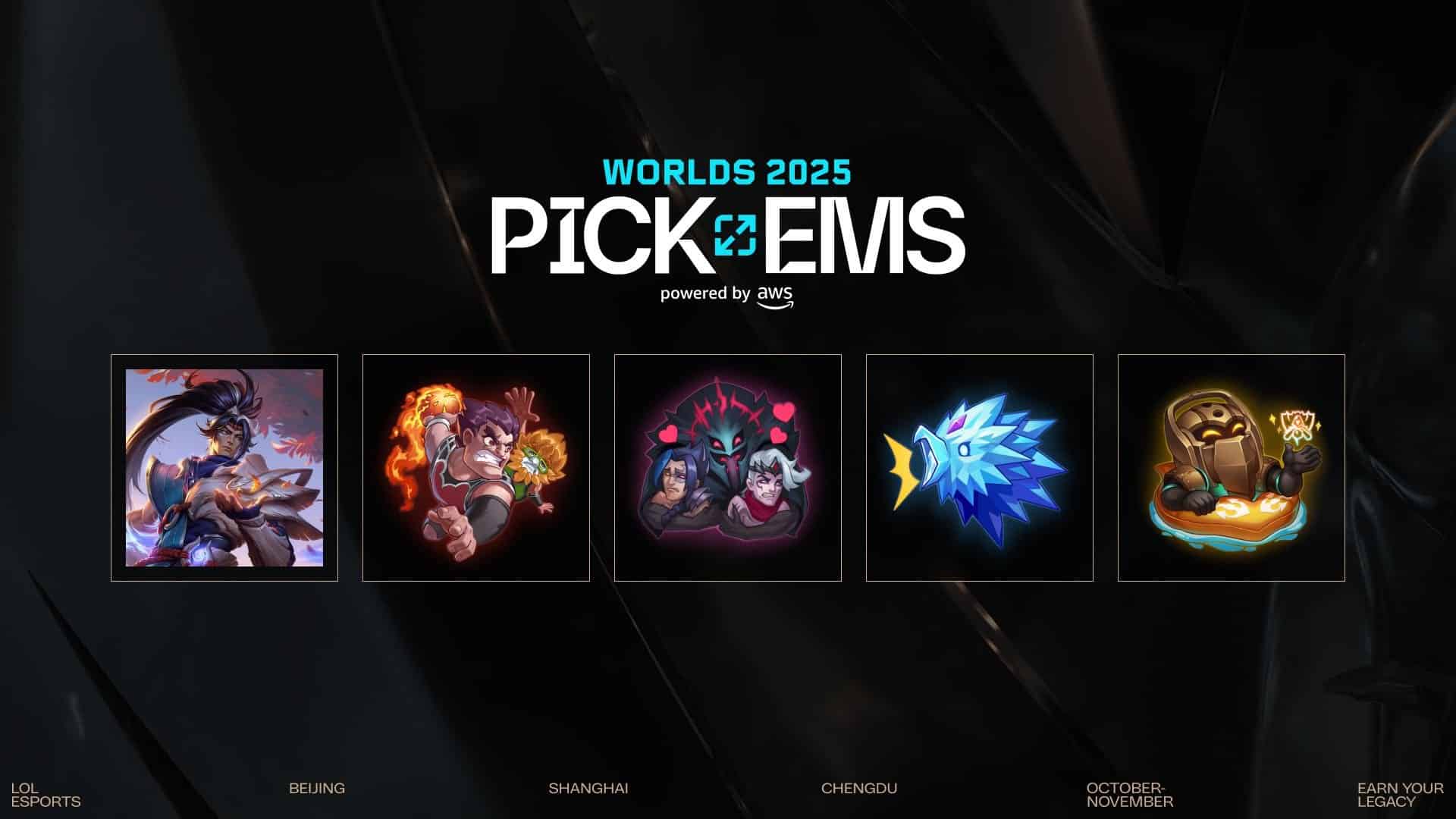 League of Legends Worlds 2025 Pick`Ems rewards and interface
