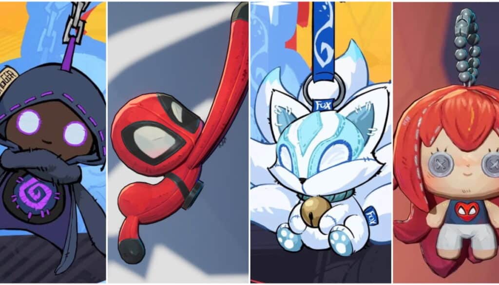Marvel Rivals plush accessories for Cloak, Deadpool, Luna Snow, and Scarlet Witch