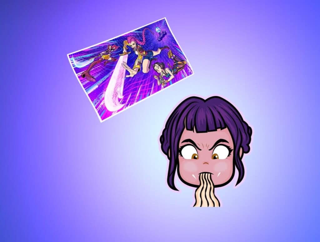 Zoey che mangia Fortnite Demon Rush Rewards Reward Emoticon