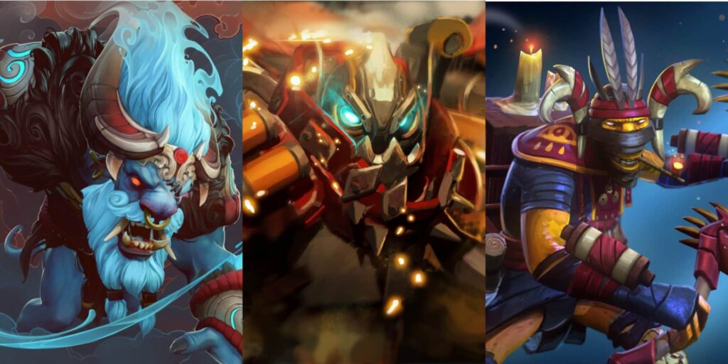 Mixed collage with Dota 2 characters