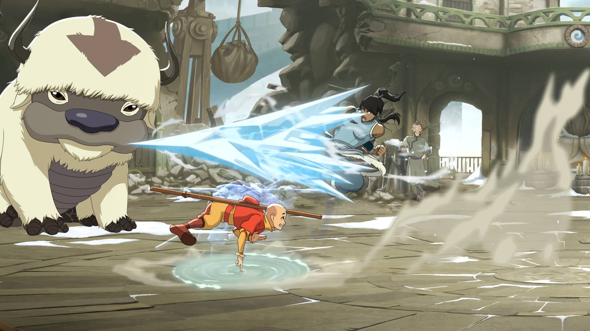 Avatar Legends: The Fighting Game scene with Appa