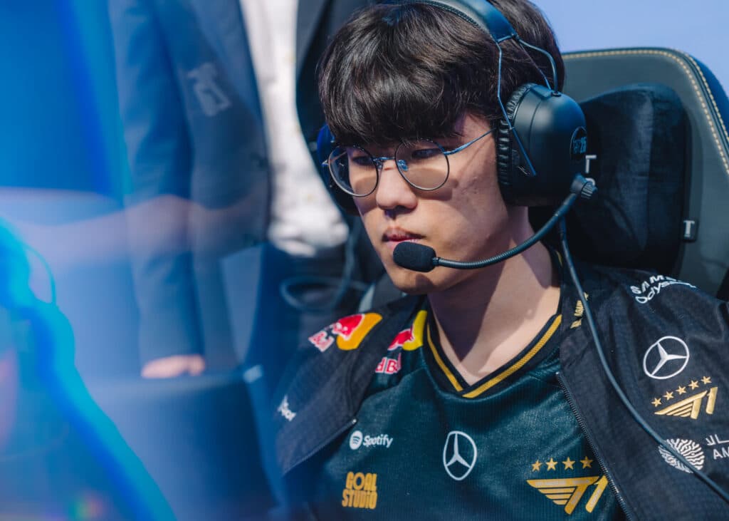 T1 Oner at Worlds 2025 Swiss Stage. Photo by Colin Young-Wolff/Riot Games