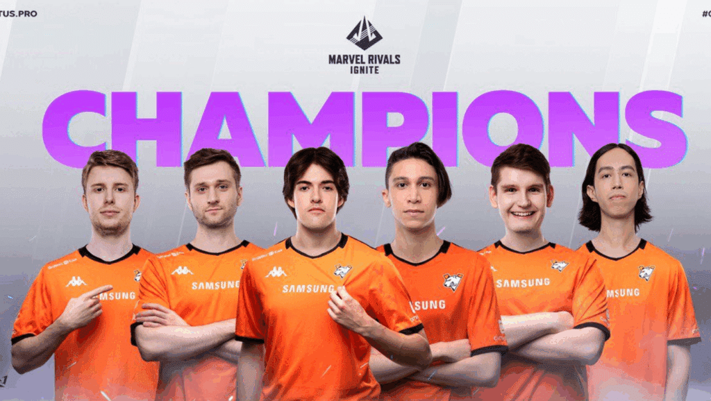 Virtus.pro roster graphic for Marvel Rivals Ignite Stage 2 EMEA win