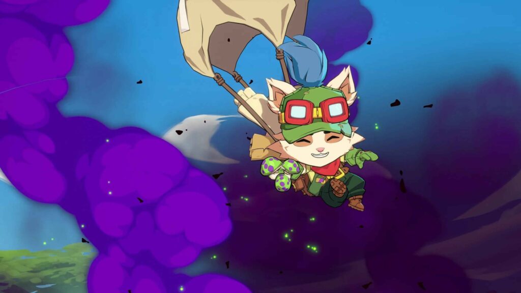 Illustration of Teemo from League of Legends, the latest fighter added to Riot Games’ 2XKO, wearing red goggles and a green cap, symbolizing Riot’s responsive updates during beta.