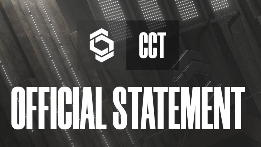 CCT logo against a dark background, symbolizing esports integrity enforcement