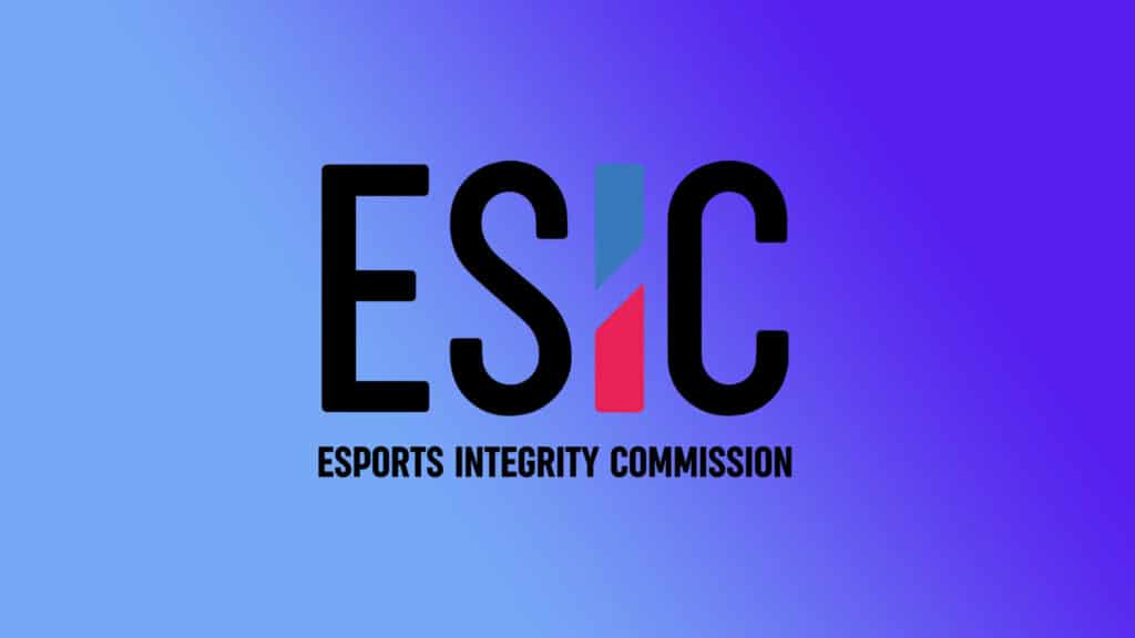 Image of ESIC logo on a purple and light blue background