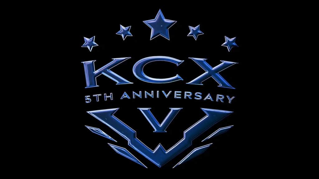 Image of Karmine Corp 5th anniversary logo on a black background