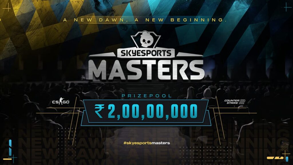 Image of Skyesports Masters logo underneath blue text displaying the event's prize pool