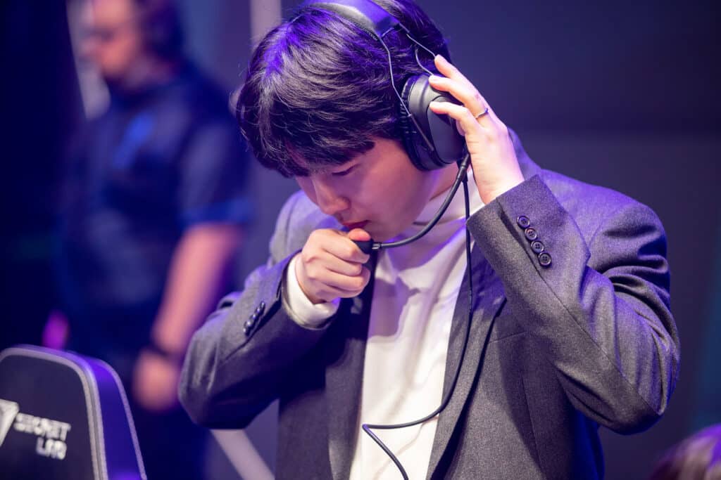 Team Liquid coach Reignover during League of Legends tournament