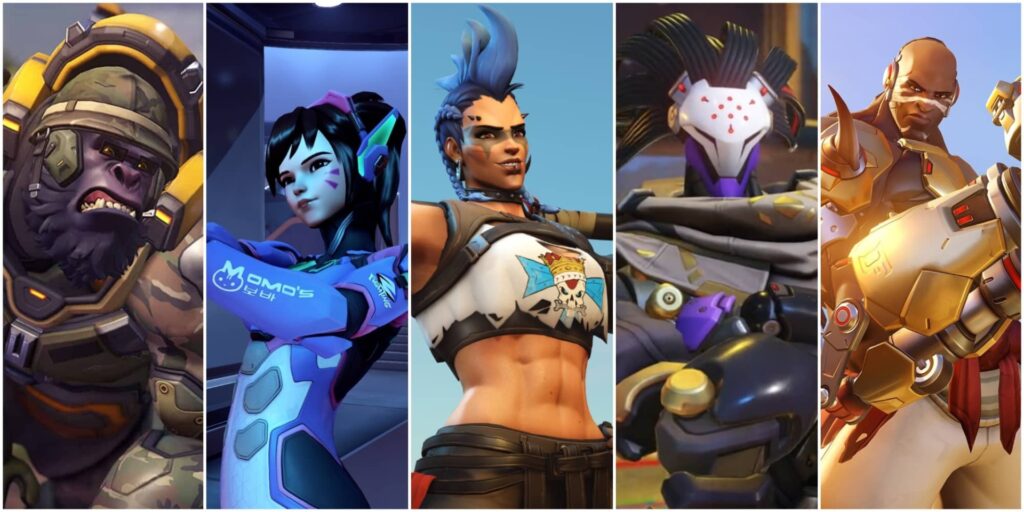 Collage con personajes de Overwatch