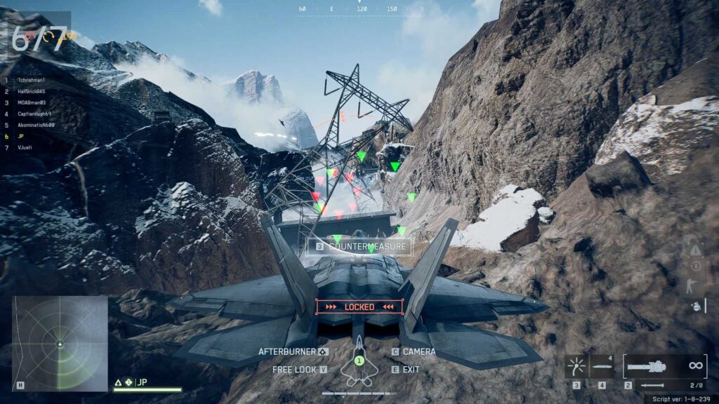 Ein Kampfjet fliegt in Battlefield 6 durch einen schmalen Gebirgspass