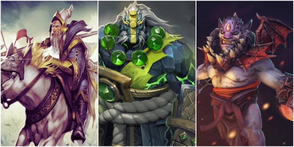 Dargestellt sind drei Dota 2-Charaktere