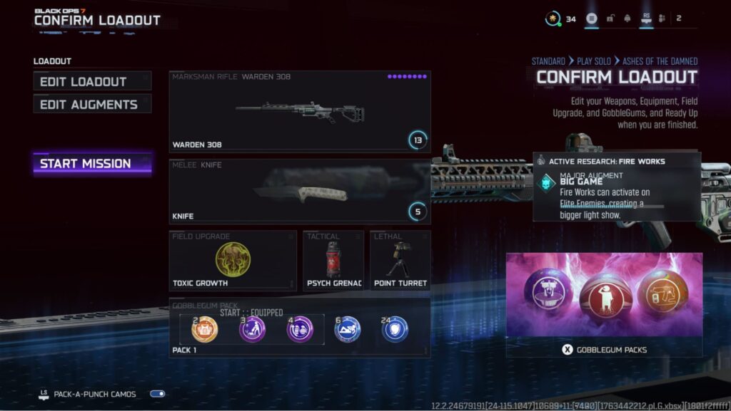 CoD-Loadout-Bildschirm aus „Black Ops 7“ mit Waffenauswahl, darunter ein Warden 308-Gewehr und ein Messer