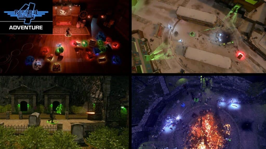 Schermo diviso con prospettive dall'alto in Dead Ops Arcade 4 