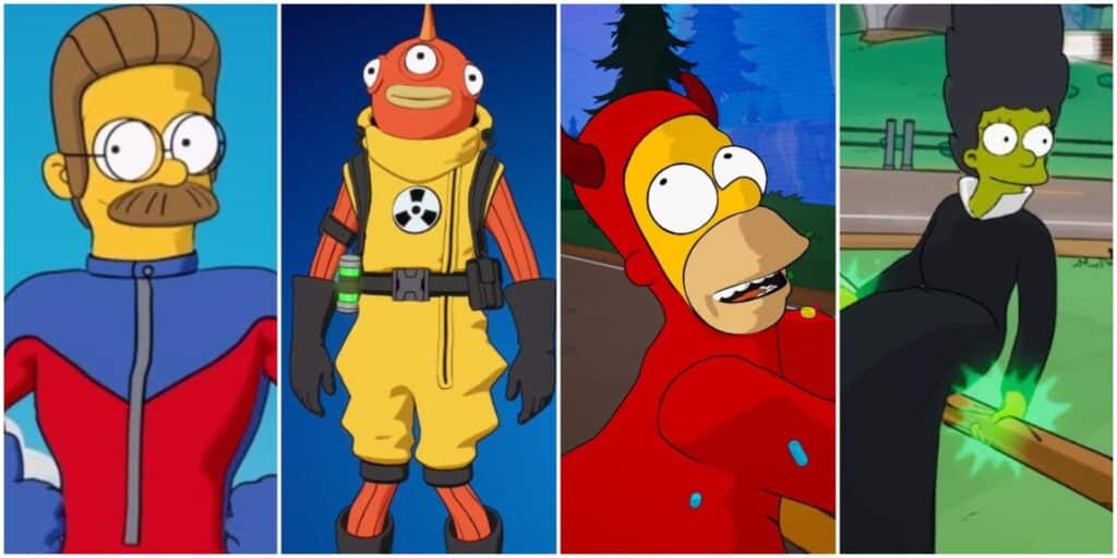 Simpsons-Figuren in einer Collage