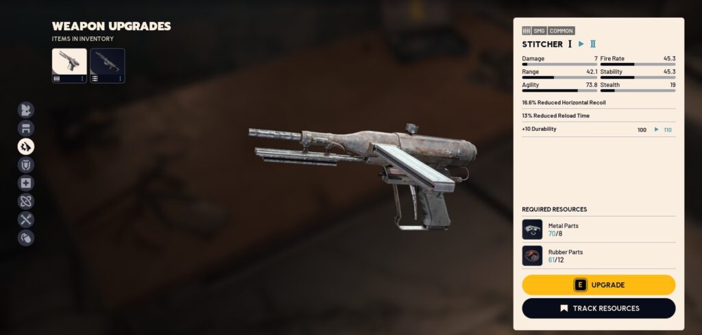 Waffen-Upgrade-Bildschirm von Arc Raiders