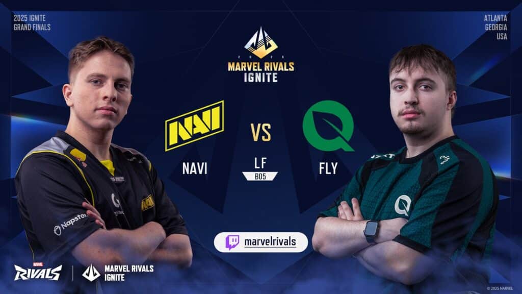 Marvel Rivals Ignite Grand Finals Natus Vincere NAVI vs FlyQuest announcement graphic