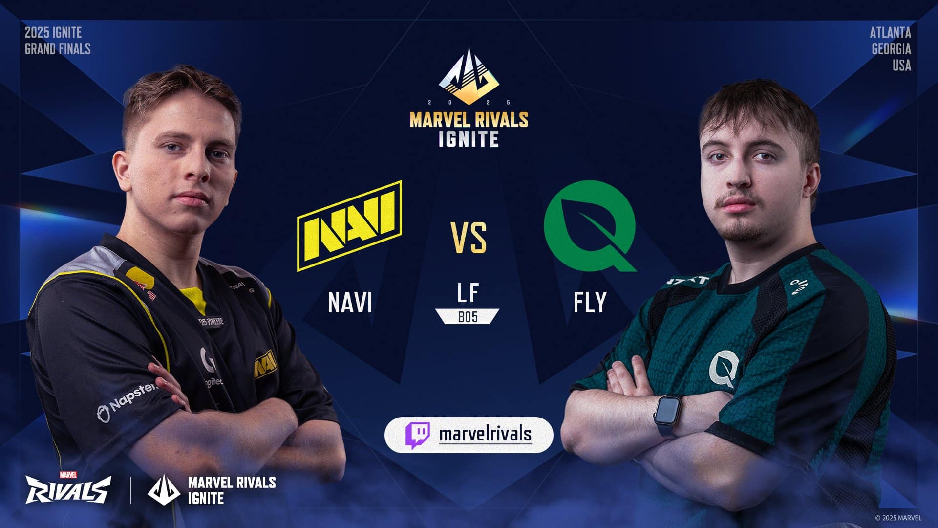 Marvel Rivals Ignite Grand Finals Natus Vincere NAVI vs FlyQuest announcement graphic