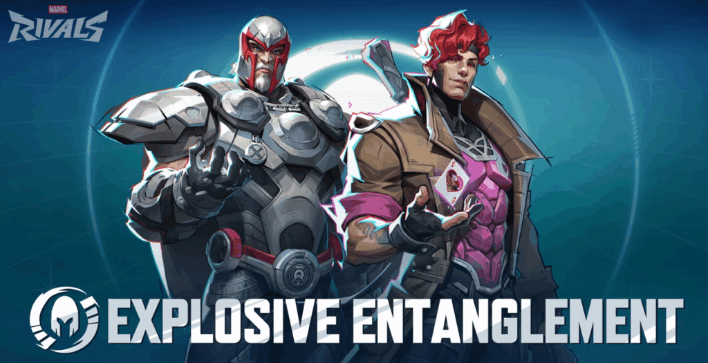 Marvel Rivals Staffel 5 Team-Up Explosive Entanglement mit Magneto- und Gambit-Charakterkunst