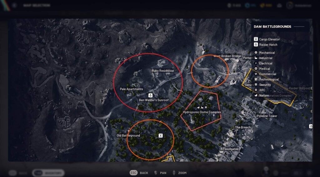 Arc Raiders-Karte im Spiel