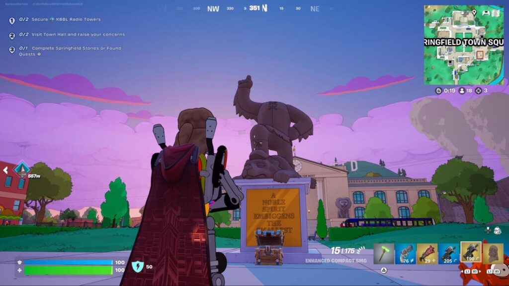 Springfield Town Square in Fortnite x Simpsons