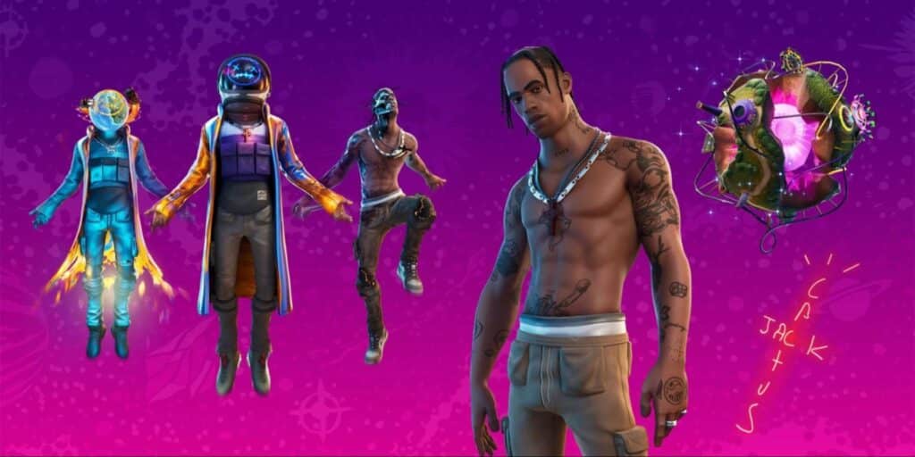 Travis Scott and Astro Jack from Fortnite