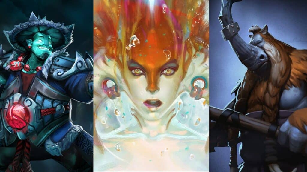 Storm Spirit, Naga Siren und Magnus aus Dota 2