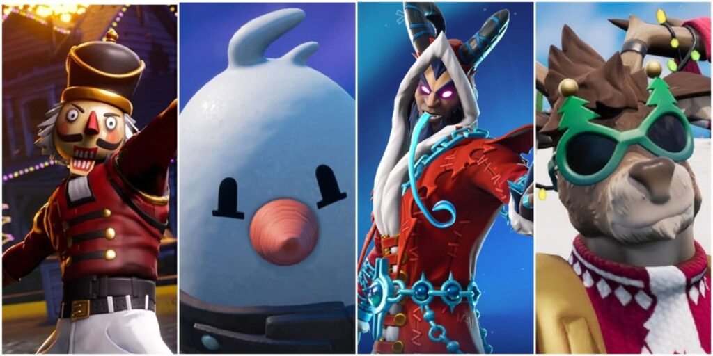 A mixed collage with Fortnite characters