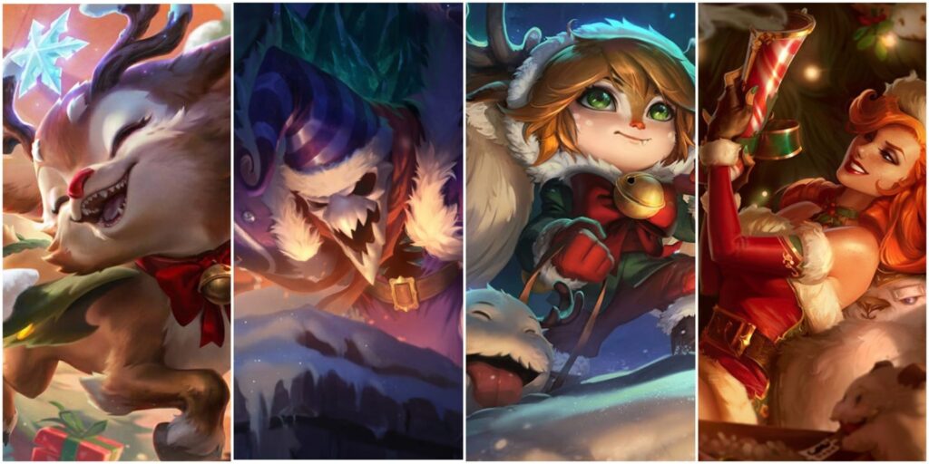 League of Legends-Charaktere in einer Collage 