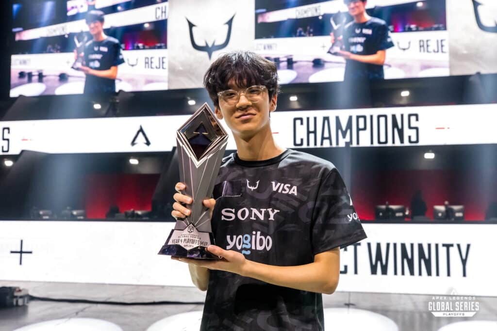 A imagem mostra Han “SangJoon”, um jogador profissional coreano de Apex Legends