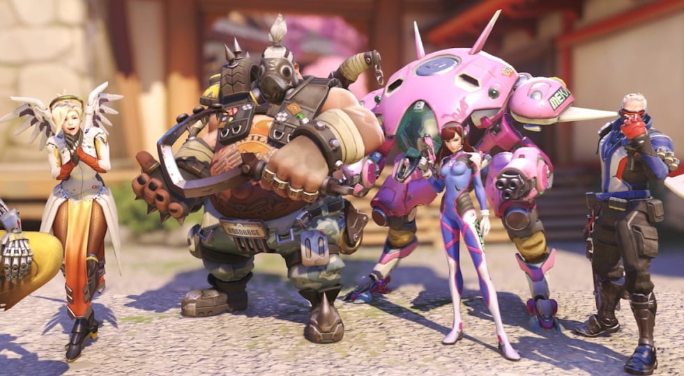 Overwatch-Charaktere in einer Reihe